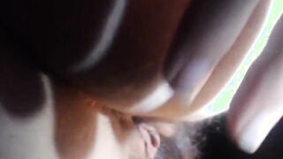 Natural redhead MILF shows off bush and butthole