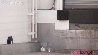 Teen throating dick outdoors