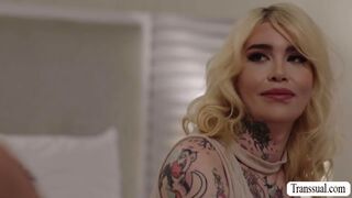 Beareded bed seller gets his ass bang by Tranny customer