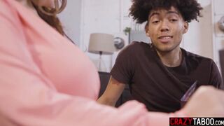 Hor big tits MILF stepmom Natasha Nice fucks her new stud black stepson