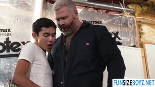 Petite gay gets his tight ass ripped off by huge dick